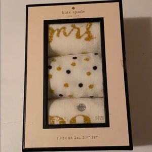 NWT Kate Spade 3 pack bridal gift set socks